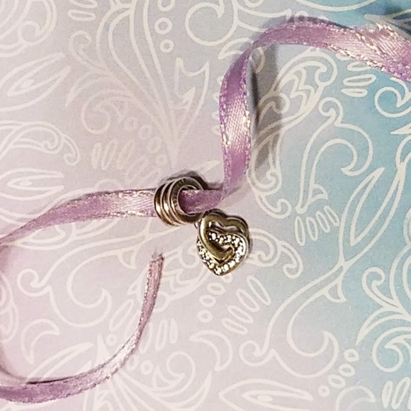 Pandora  Interlocking Love Heart Dangle Charm - Picture 4 of 8